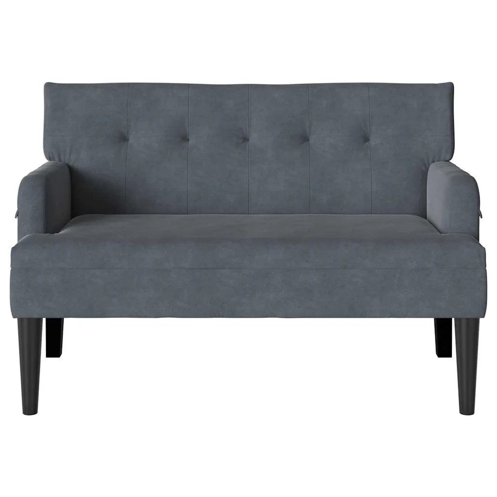 Panca Chesterfield Grigio scuro 112 x 65,5 x 75 cm Velluto