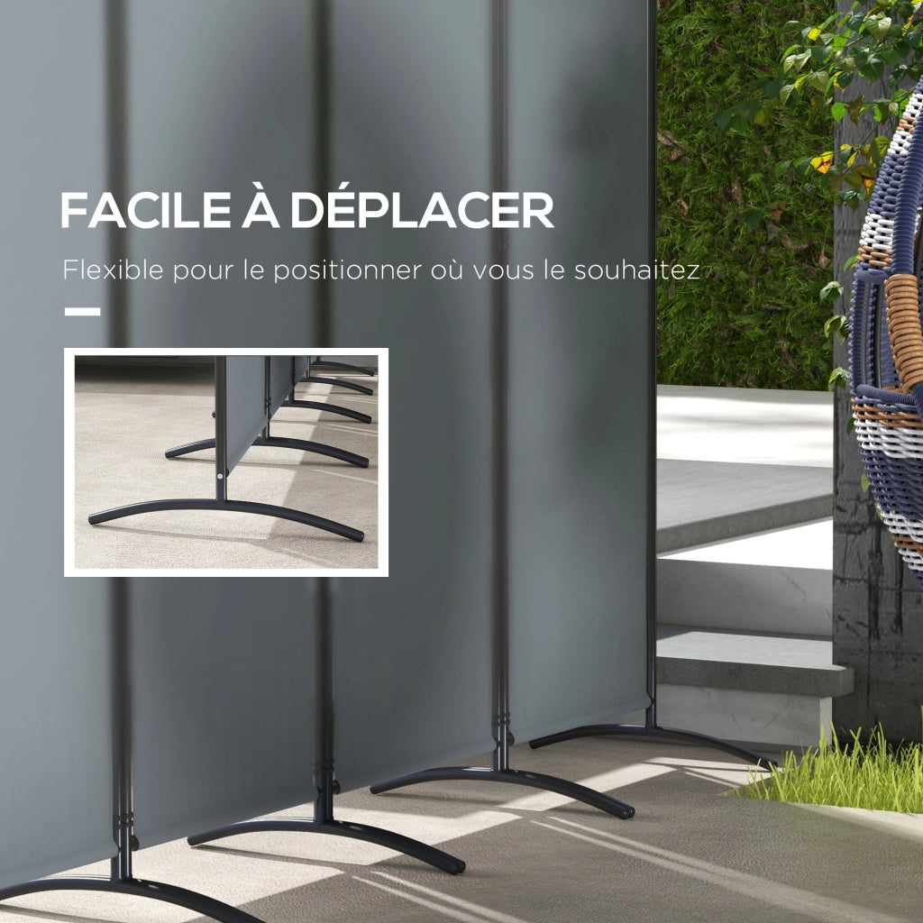 Paravent da giardino a 4 pannelli ¨C zephmum ¨C grigio scuro 221x172 cm