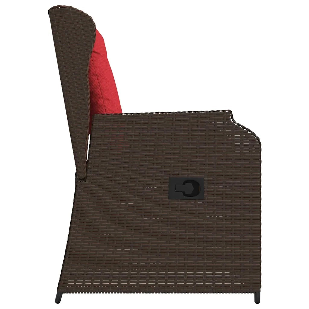 Panchina da giardino 2 pcs Marrone polyrattan