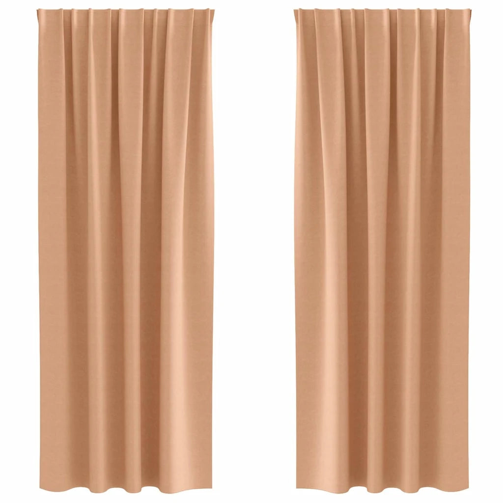 Tende Blackout con Anelli 2 pcs Marrone Chiaro 225 x 140 cm 4107480