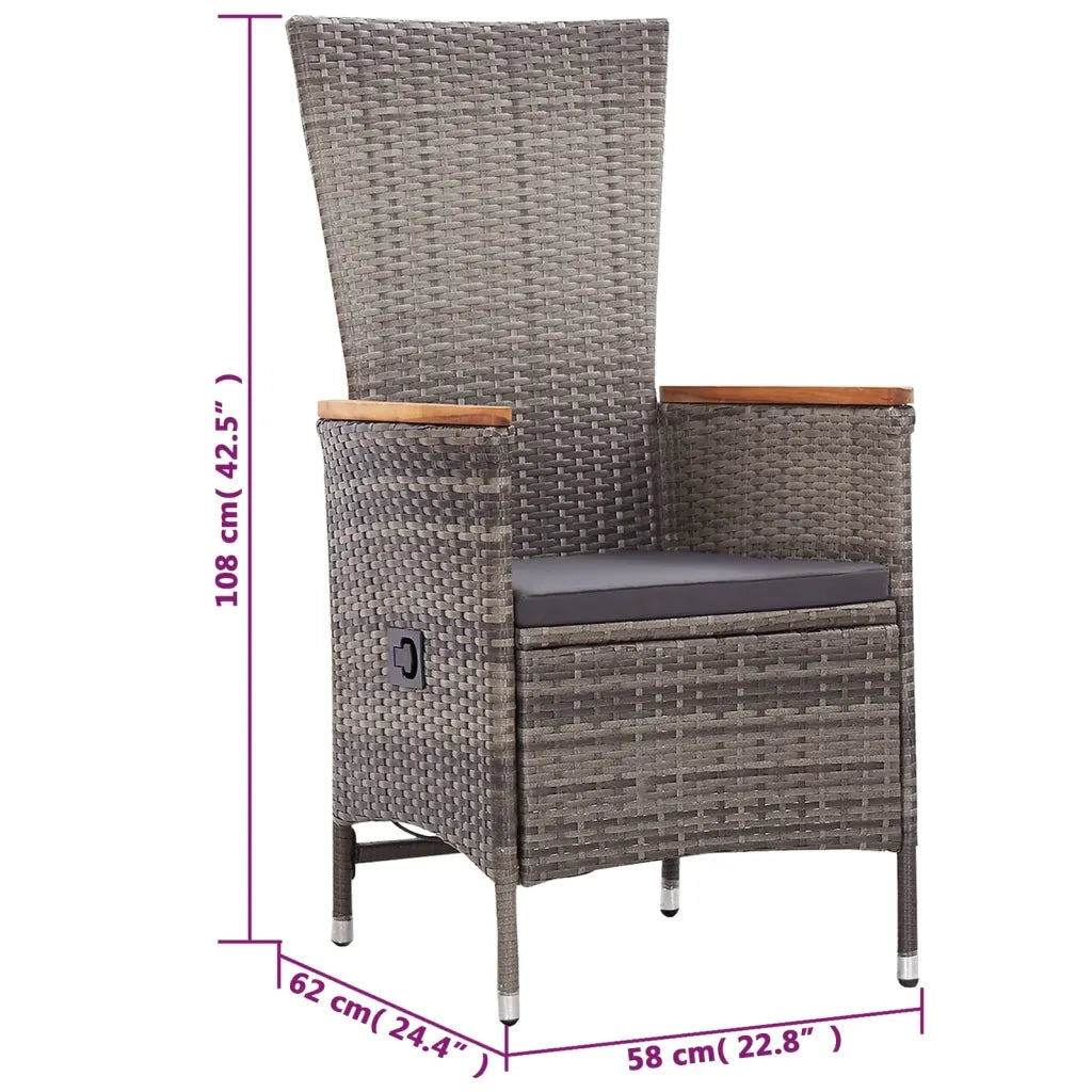 Set Mobili da Pranzo per Giardino 5 pz Grigio 3072141