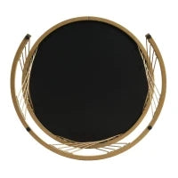 Tavolini Rotondi Modulari in Marmo Sintetico, con Dettagli Dorati e Cassetto, Dimensioni 70x70x45 cm e 50x50x40 cm, Nero e Bianco