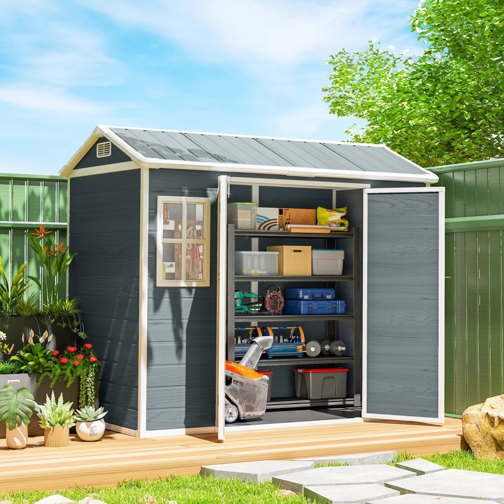 Casetta da giardino in legno ¨C zephmum ¨C effetto legno 2 finestre 2 porte