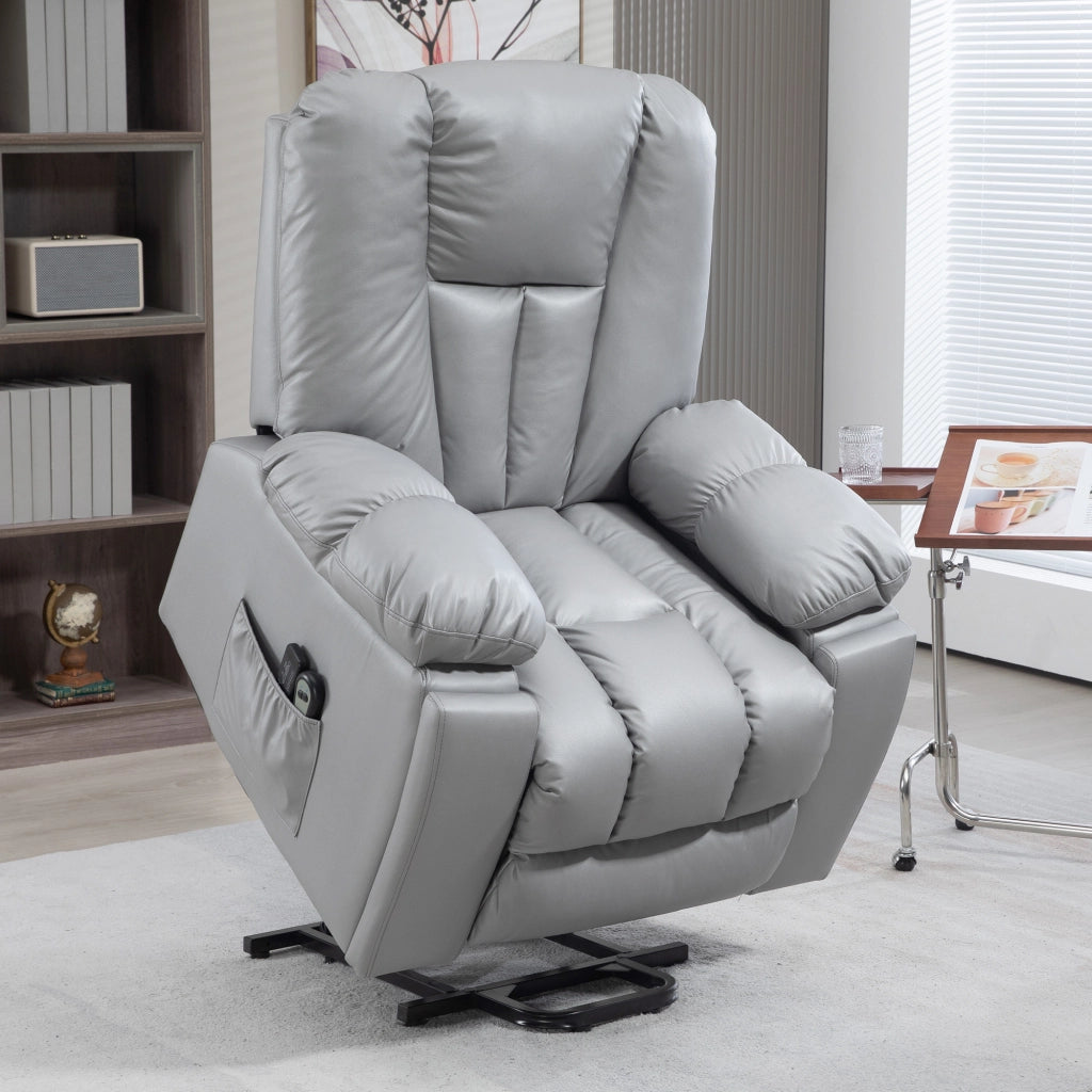 Poltrona massaggiante reclinabile ¨C zephmum ¨C Grigio scuro 94x96x106