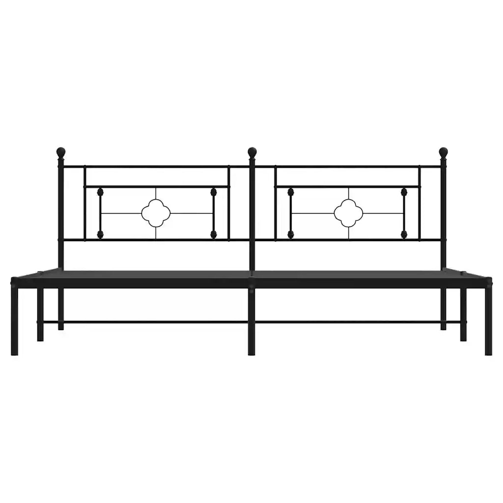 Giroletto con Testiera in Metallo Nero 193x203 cm 374345