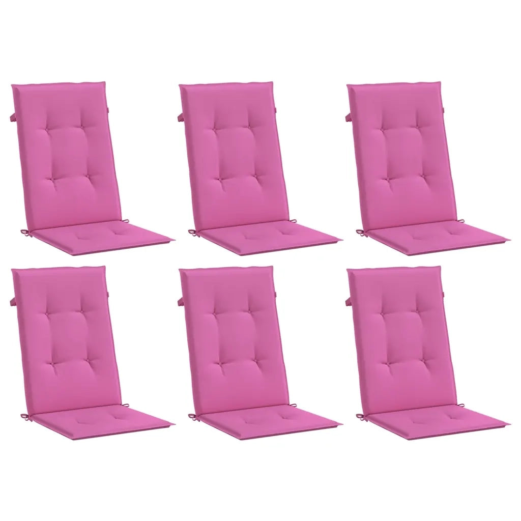 Cuscini per Sedia con Schienale Alto 6pz Rosa in Tessuto 361270