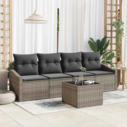 Set di divani con cuscino 5 pcs Grigio polyrattan 3355258