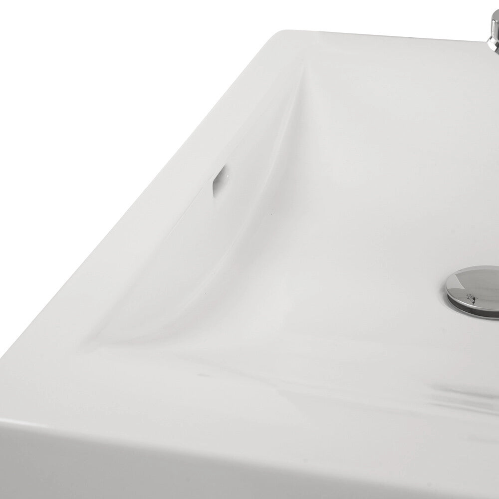 Lavabo da appoggio rettangolare 65x42 cm bianco Rak modello Scoop