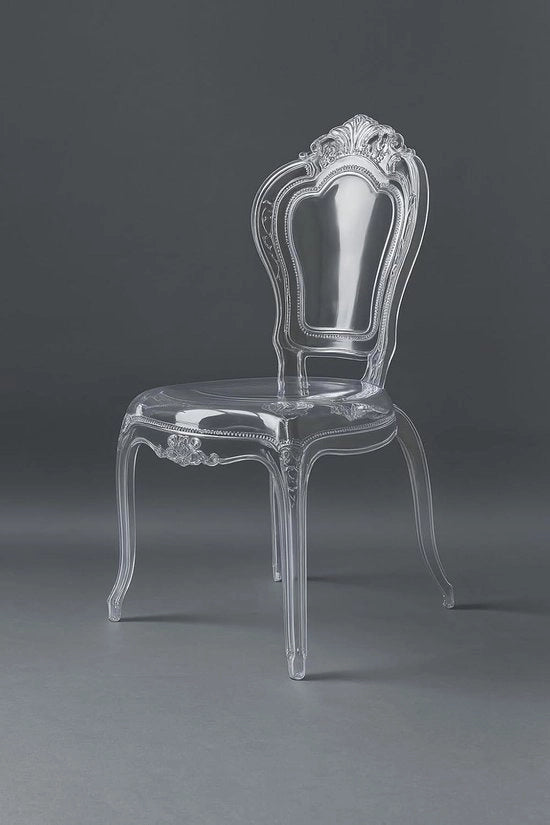 Set di Sedie - Sedie Transparenti - Arredamento Cucina - Design Barocco - 54x51x98 cm - Transparente