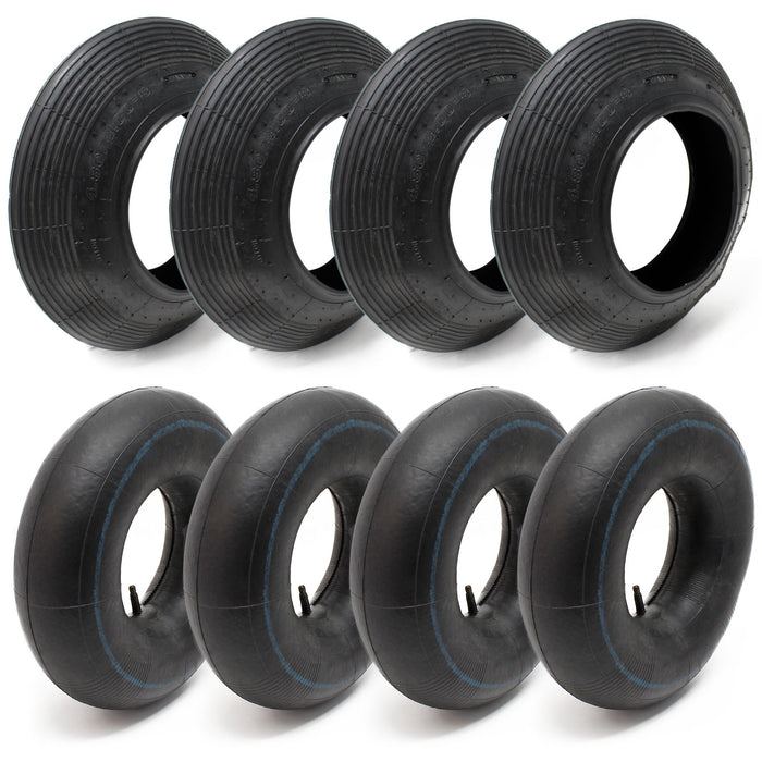 Copertone e camera d’aria set 8 pezzi 4.00-8 valvola TR13 per ruote carriola