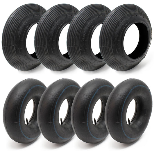 Copertone e camera d’aria set 8 pezzi 4.00-8 valvola TR13 per ruote carriola