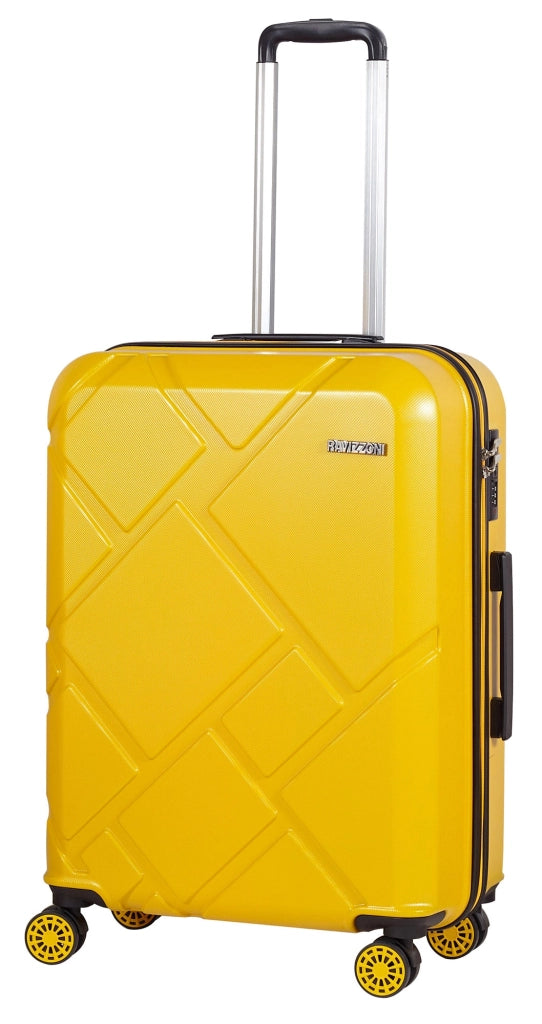 Set 3 Valigie Trolley Rigide in ABS 4 Ruote TSA Ravizzoni Mango Giallo