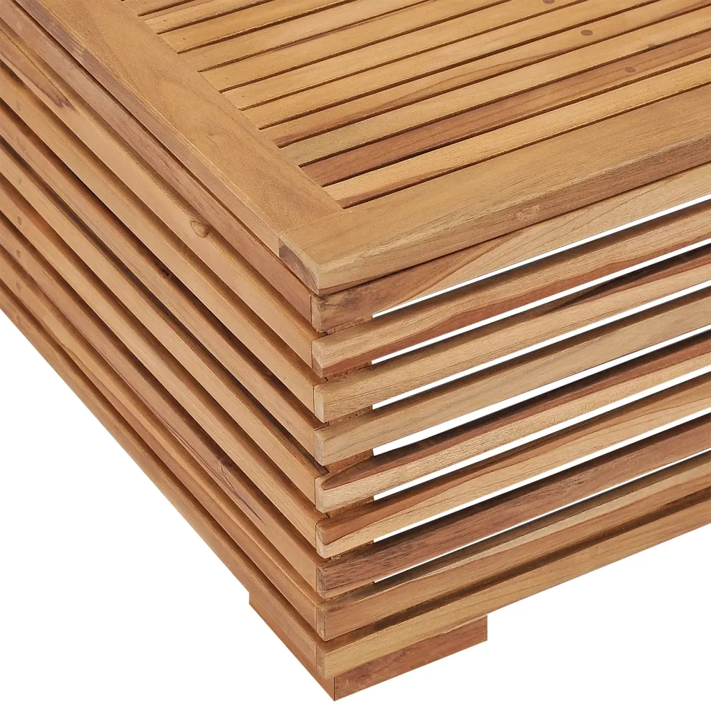 Set Tavolino e Poggiapiedi da Giardino Cuscino Crema in Teak 316041