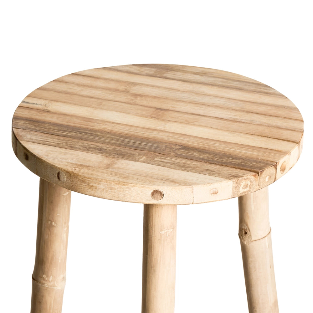 Sgabello da bagno Tavolino decorativo in bambù naturale Treppiede moderno in stile scandinavo
