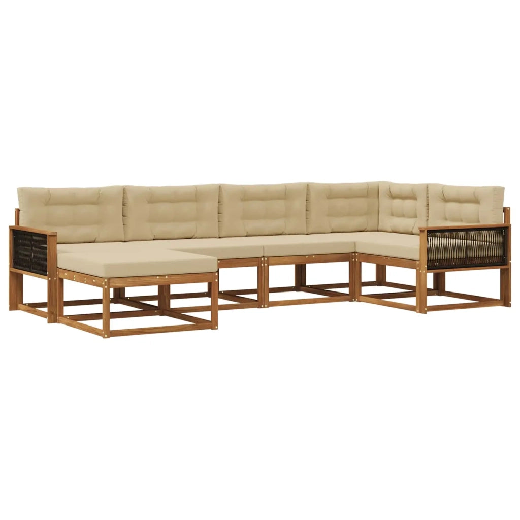 Set di divani da esterno 6 pz Naturale e Beige 3382706