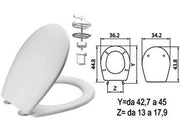 SEDILE WC IN TERMOINDURENTE SEBINO BIANCO CERNIERE NYLON H011 coprivaso copriwater SANIPLAST