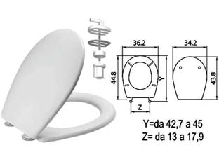 SEDILE WC IN TERMOINDURENTE SEBINO BIANCO CERNIERE NYLON H011 coprivaso copriwater SANIPLAST