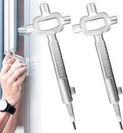 2 pezzi di chiavi universali a set di chiavi per edile con misuratore di diametro cilindrico chiave a scatto chiave a fiammiferi apripistoni in argento.
