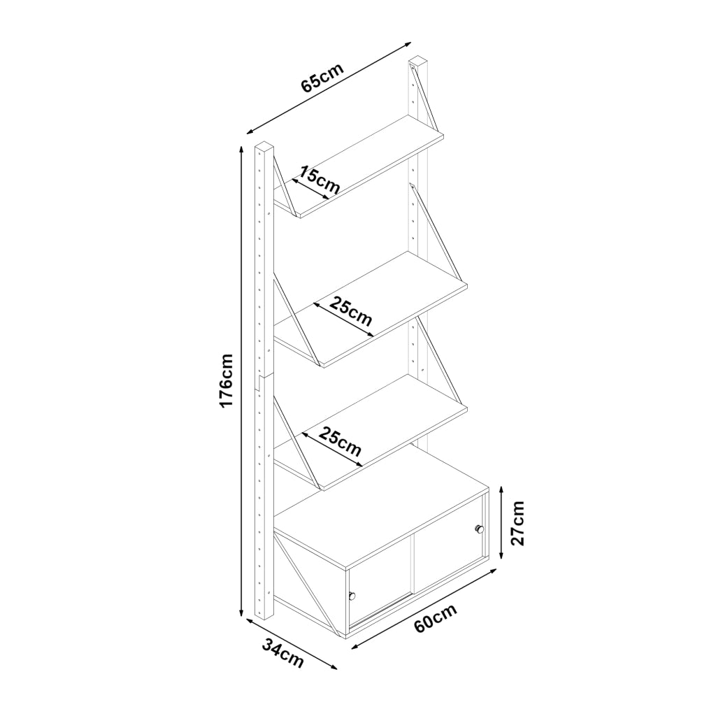 Scaffale da Parete Tingvoll in Bambù 176 x 65 x 34 cm - Naturale [en.casa]