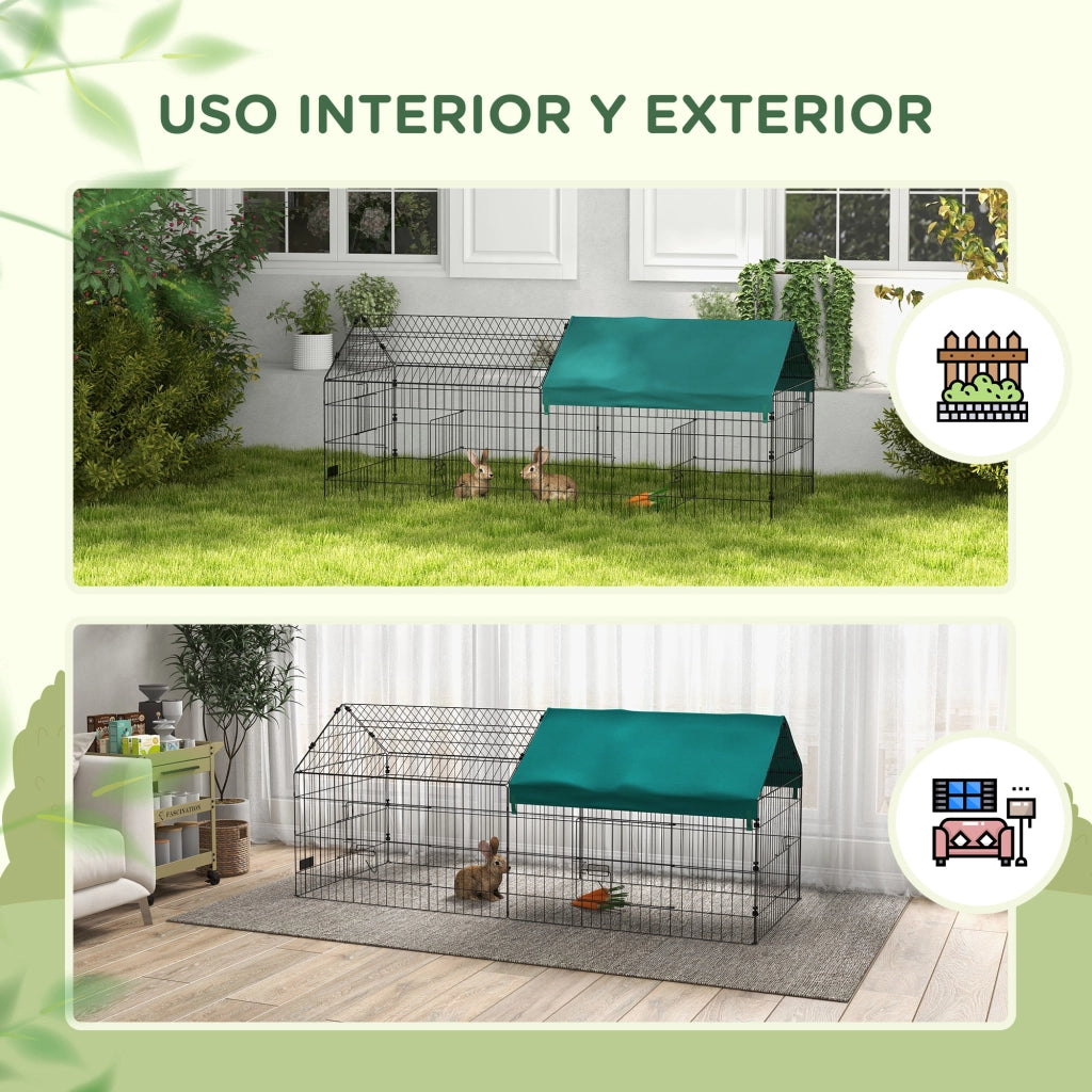 Gabbia per Animali Domestici ¨C zephmum ¨C Verde Acciaio 185x75x75 cm