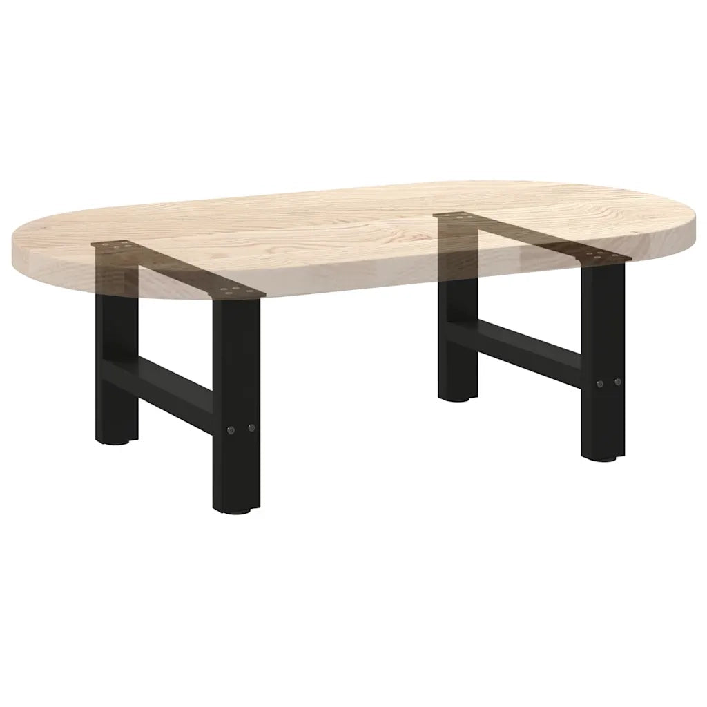 Gambe per Tavolino da CaffÃ¨ Nere 2 pz 50x(30-31) cm Acciaio
