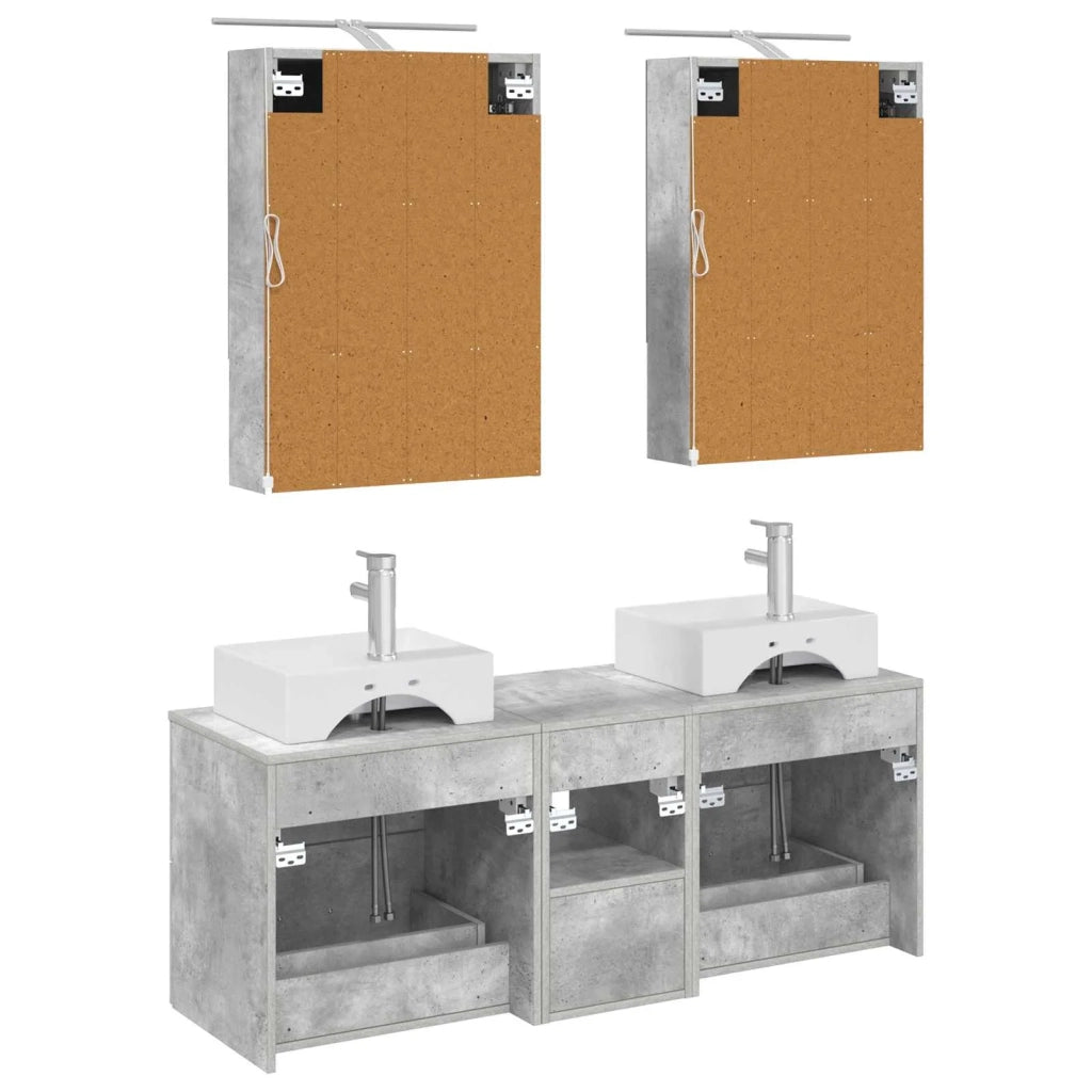 Set di mobili per il bagno 5 pcs Grigio Cemento 3406802
