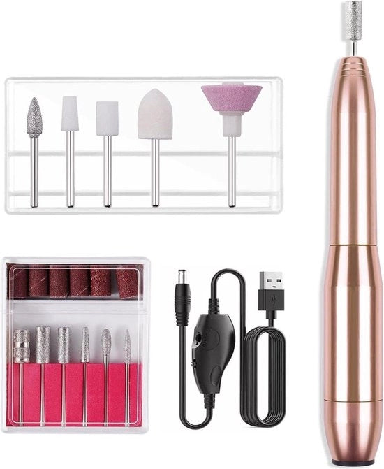 Vijillatrice elettrica 6-in-1 Portatile Professionale Trattore unghie per Manicure e Pedicure a casa - Adatto per principianti Kit trattore unghie elettrico