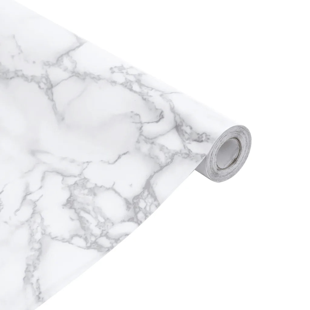 Adesivi per Mobili Autoadesivi Bianco Marmoreo 90x500 cm in PVC CFW6801972