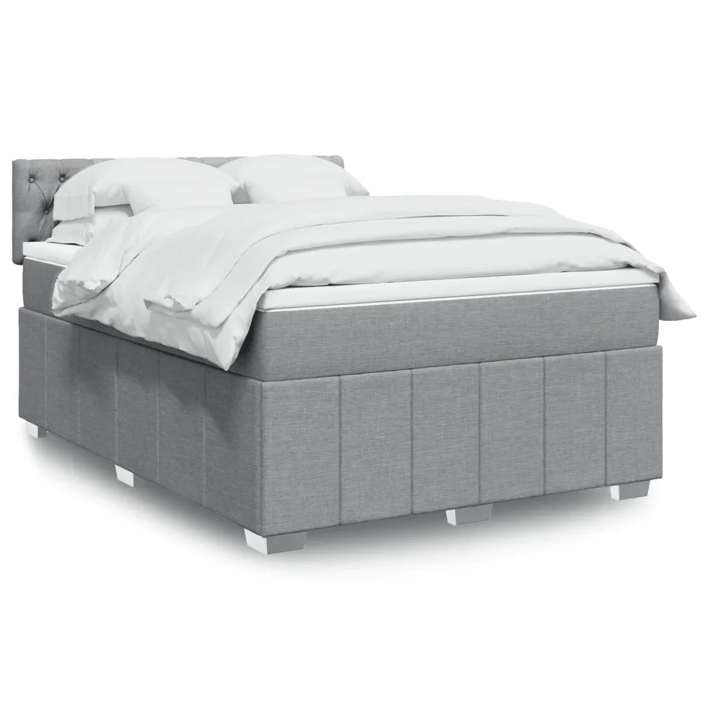 Giroletto a Molle con Materasso Grigio Chiaro 140x200cm Tessuto