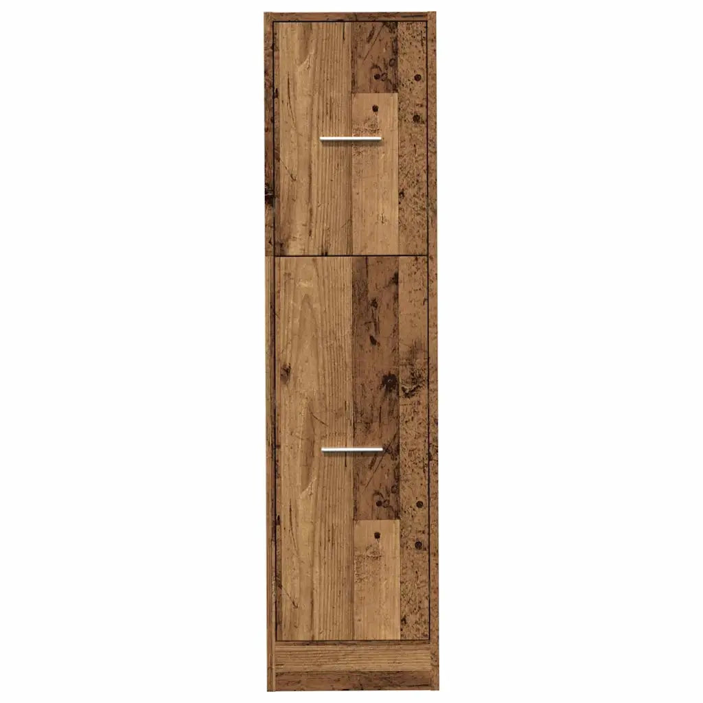Mobiletto da farmacia multifunzionale in stile antico con vano contenitore 30 x 41 x 118 cm realizzato in legno composito con finitura effetto legno anticato 02_0050617