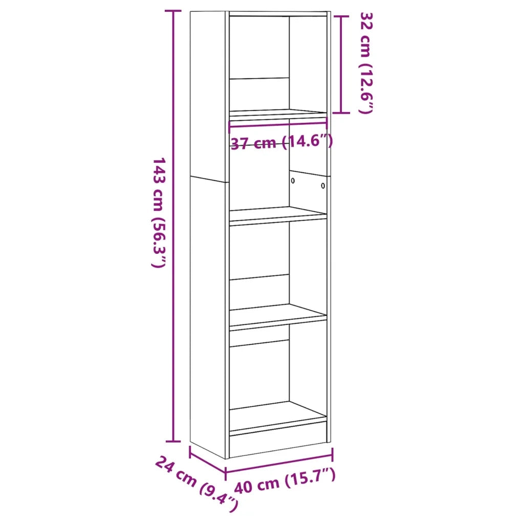 Libreria Rovere Fumo 40x24x143 cm in Truciolato 857787
