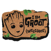 Tappetino Decorativo con Motivo I Am Groot 60x40cm Antiscivolo Nero / Marrone Inny