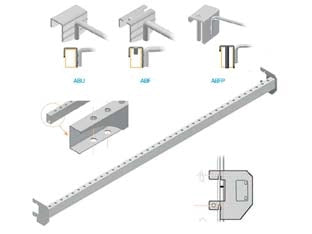 BARRA UNIVERSALE CROMATA CON FORI PASSANTI INTERASSE MM.25  mm.1000 l.  mm.50 p. (mm.39 dal fondale)
