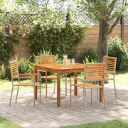 Set da Pranzo da Giardino  5 Pezzi Beige Polyrattan Acacia
