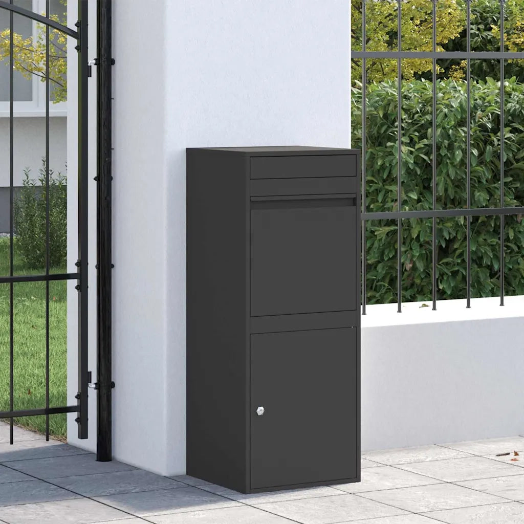 vidaXL Cassetta per pacchi Nero 41 x 38 x 103 cm Acciaio