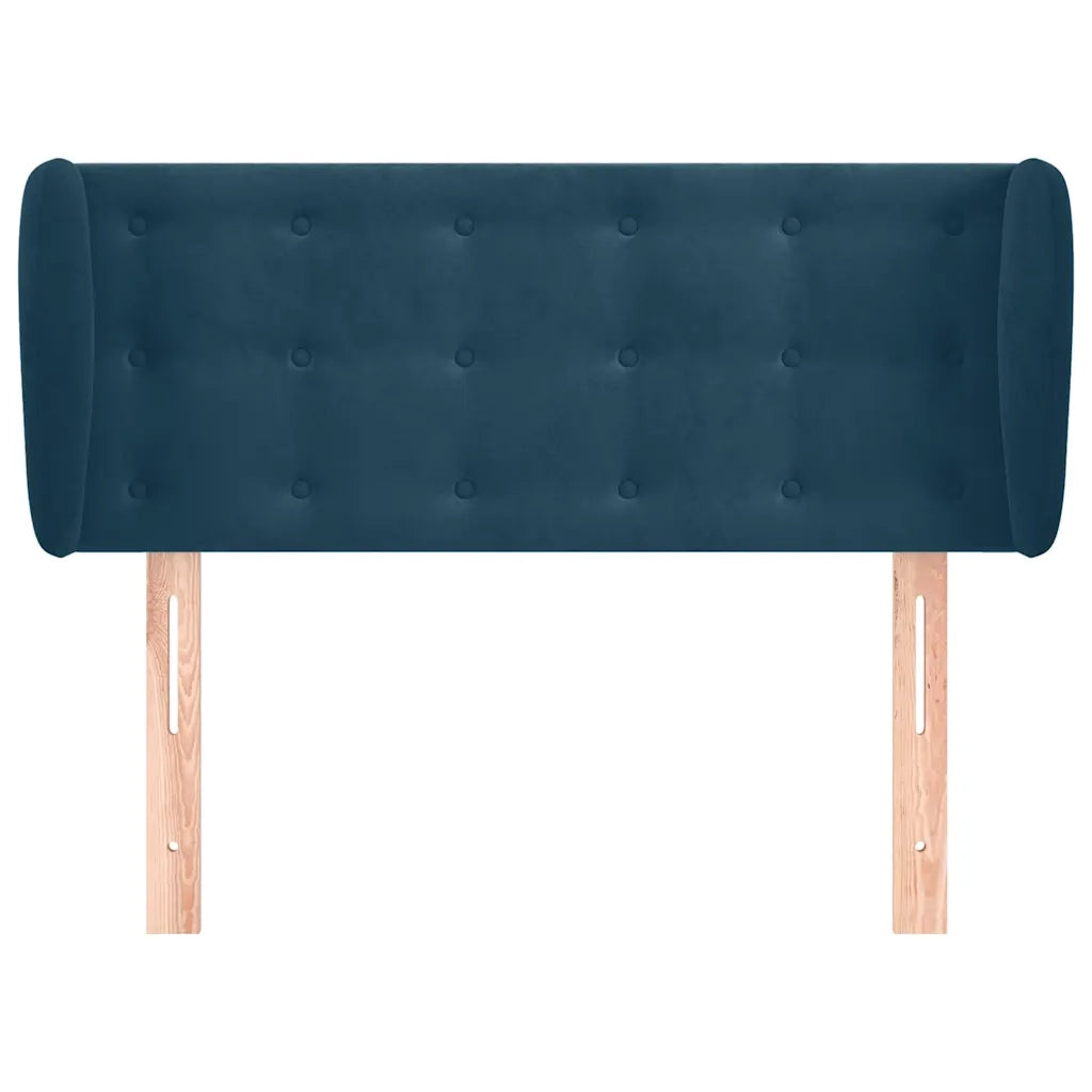 Testiera | Testata ad Orecchio Blu Scuro 83x23x78/88 cm in Velluto