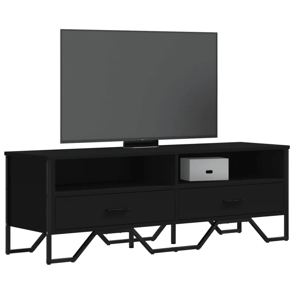 Mobile Porta TV Nero 122x34x41 cm in Legno Multistrato