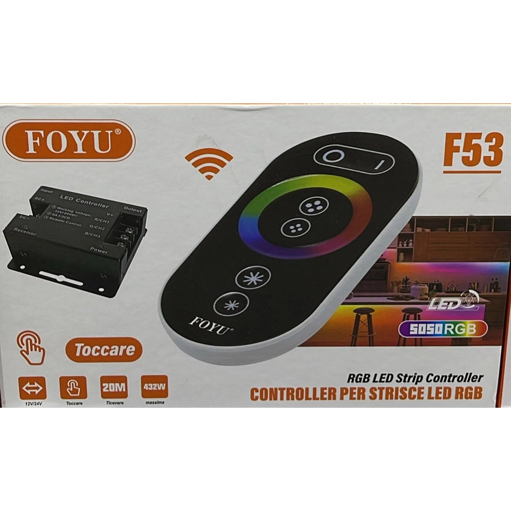 Trade Shop - Controller Per Strisce Led Rgb 12v/24v Interruttore Dimmer A 3 Vie Con Telecomando F53 -