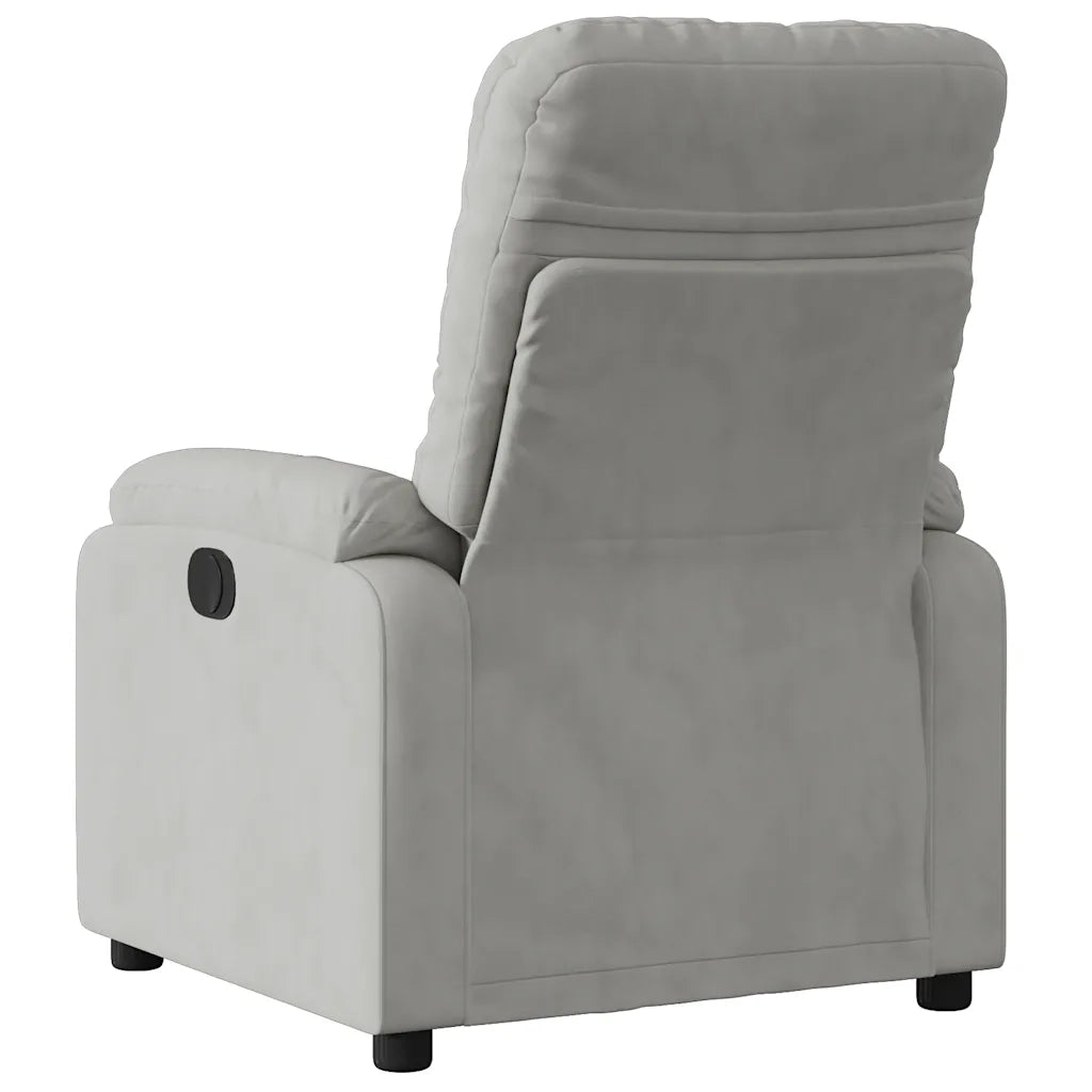 Divano Sedia-Poltrona Reclinabile Elettrica Grigio Chiaro Tessuto Microfibra 372890