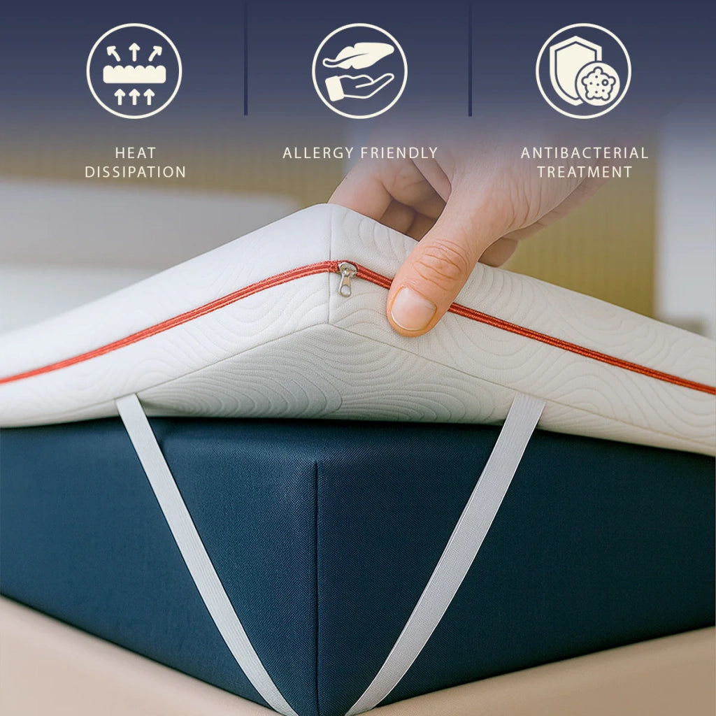 Topper 135 x 190 in Memory Foam a 9 Zone Differenziate | Alto 5 cm | Tessuto Pure Anallergico e Sfoderabile | Correttore Materasso Prodotto in Italia
