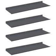 4 pz Mensola | Ripiano | Scaffale sospesa Antracite 60 x 18 x 2,5 cm Acciaio