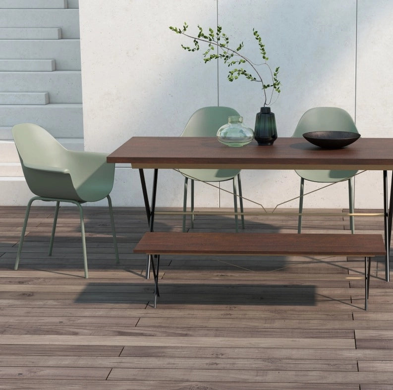 Set di 4 sedie da giardino in acciaio verde; 59 x 55 x 84 cm