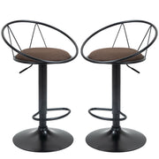 Set 2 Sgabelli da Bar 51x46x78/100 cm in Metallo Nero e Marrone