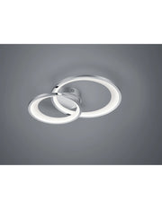 Plafoniera Granada Doppio Cerchio Cromo Led 29w Dimmerabile L59 cm Trio Lighting
