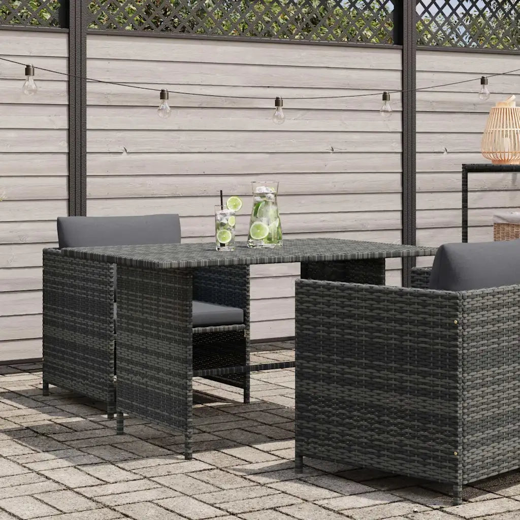 Tavolo da Pranzo da Giardino Grigio 110x70x65 cm in Polyrattan
