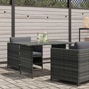 Tavolo da Pranzo da Giardino Grigio 110x70x65 cm in Polyrattan