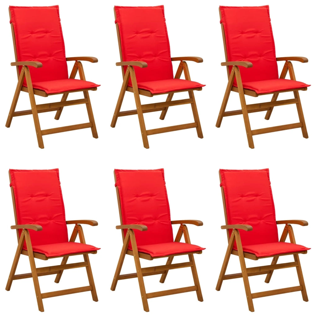 Sedie da giardino reclinabili 6 pz Naturale 3434474