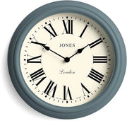 Orologio da parete in stile veneziano | Clessico orologio a cerchio | 30 cm | Blu | Numeri romani | Design tradizionale, ideale per la cucina, salotto o camera da letto