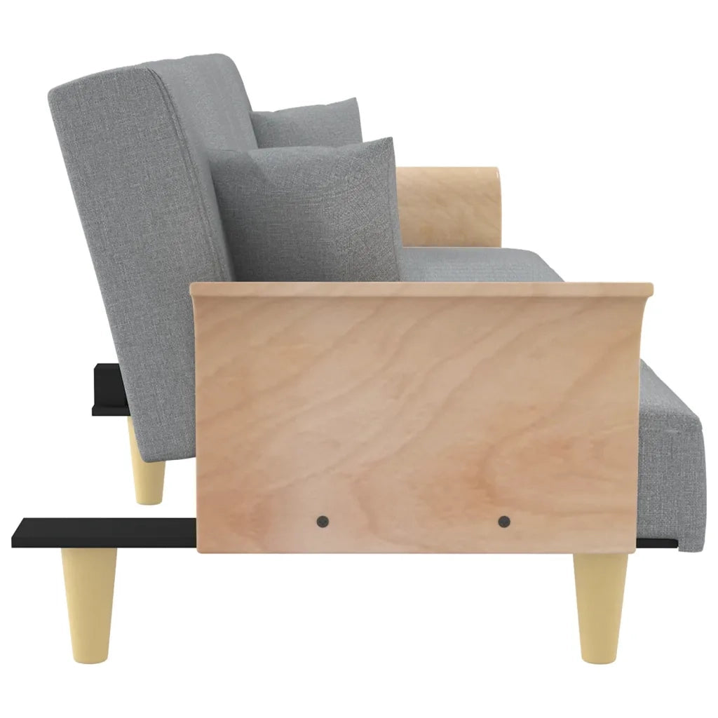 Divano letto | Sof¨¤ letto | Letto singolo con Braccioli Grigio Chiaro in Tessuto