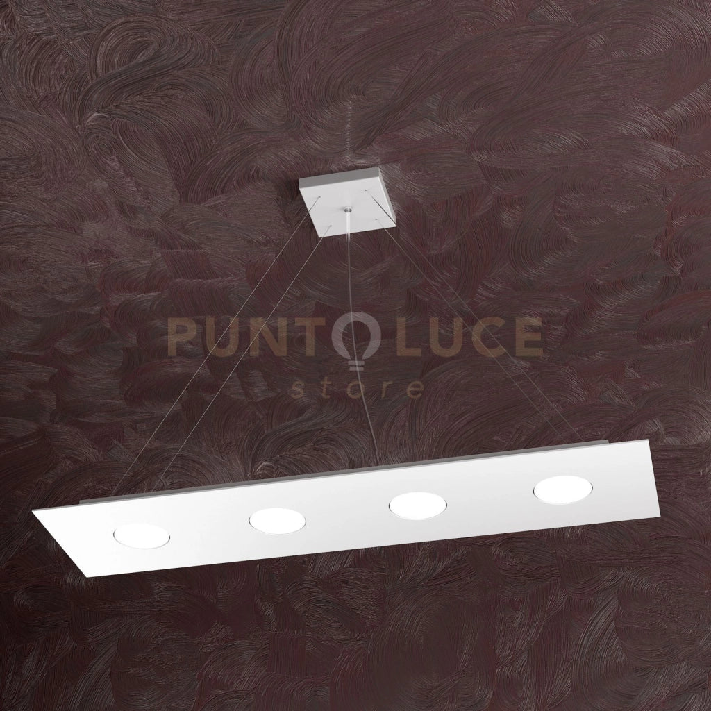 AREA SOSPENSIONE 4+3 LUCI BIEMISSIONE RETTANGOLARE BIANCO 1127-S4 R+3-BI